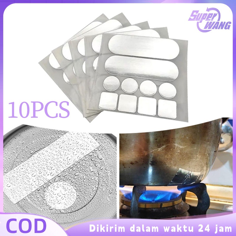 10pcs Tambal Panci Bocor Lem Panci Aluminium Tahan Panas Penambal Panci Bocor Lem Tambal Panci Tahan