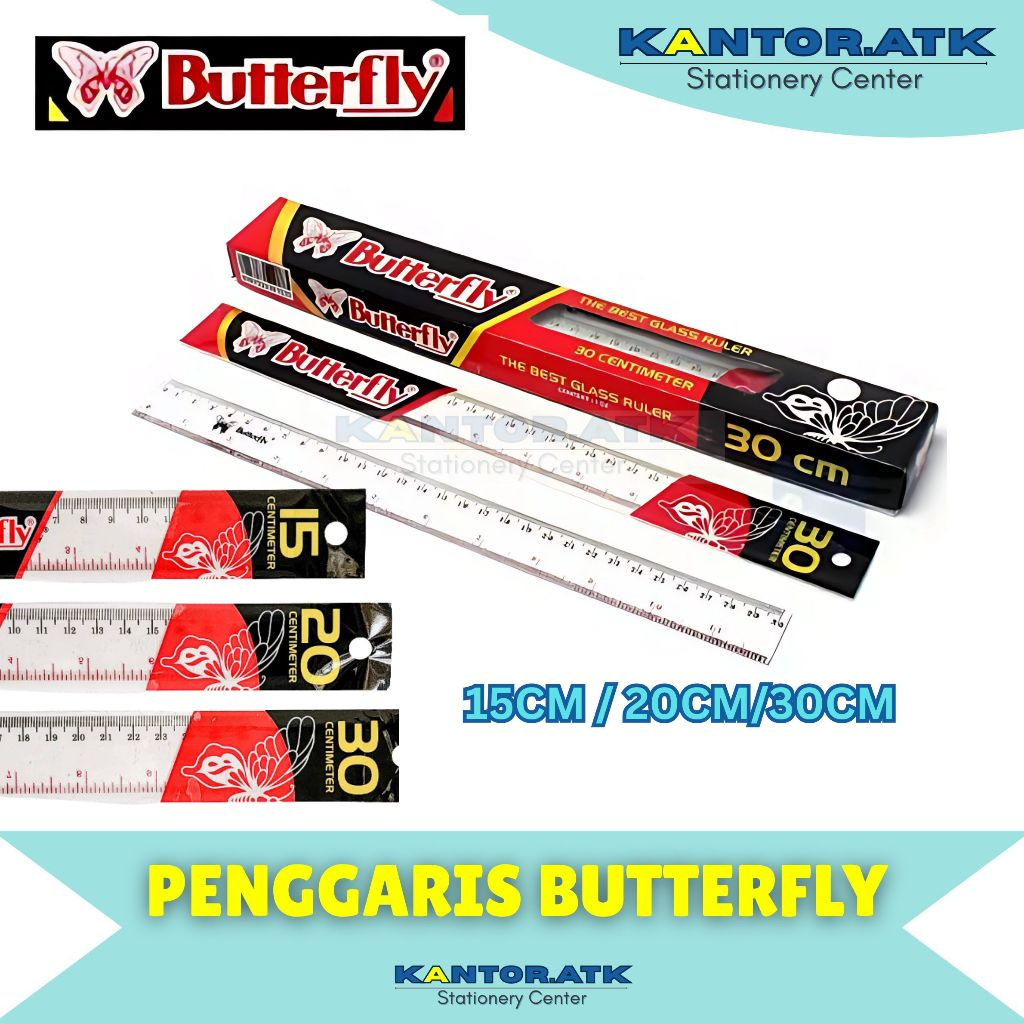 

Penggaris Butterfly 15/20/30CM Garisan butterfly