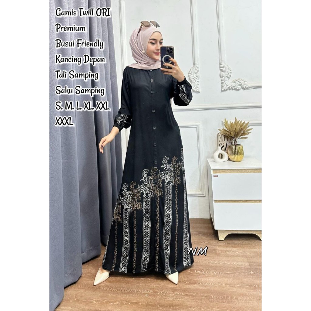 GNM 3 - GAMIS TWILL ORI SMK  | TWILL ORI SIZE S-XXXL | GAMIS TWILL ORI LD 95-130 PEKALONGAN | GAMIS 