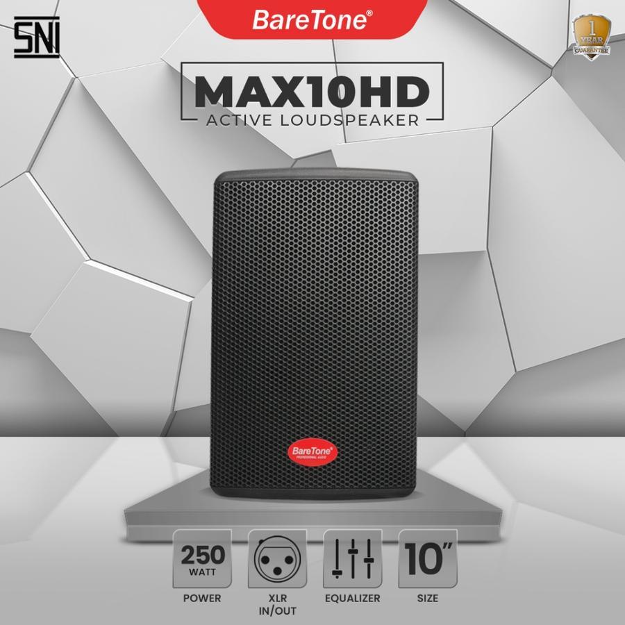 BareTone Speaker Aktif MAX10HD - 10 Inch - 10 Inch Garansi Resmi Baretone