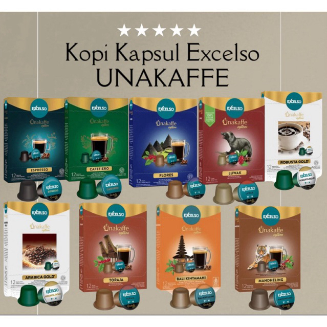 

Excelso Unakaffe Kopi kapsul Arabica Gold- Excelso Unakaffe Kapsul