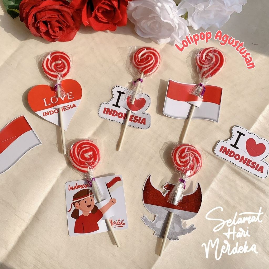 

Permen Lolipop 17 Agustus tema Kemerdekaan Bendera Merah Putih Mini Gift