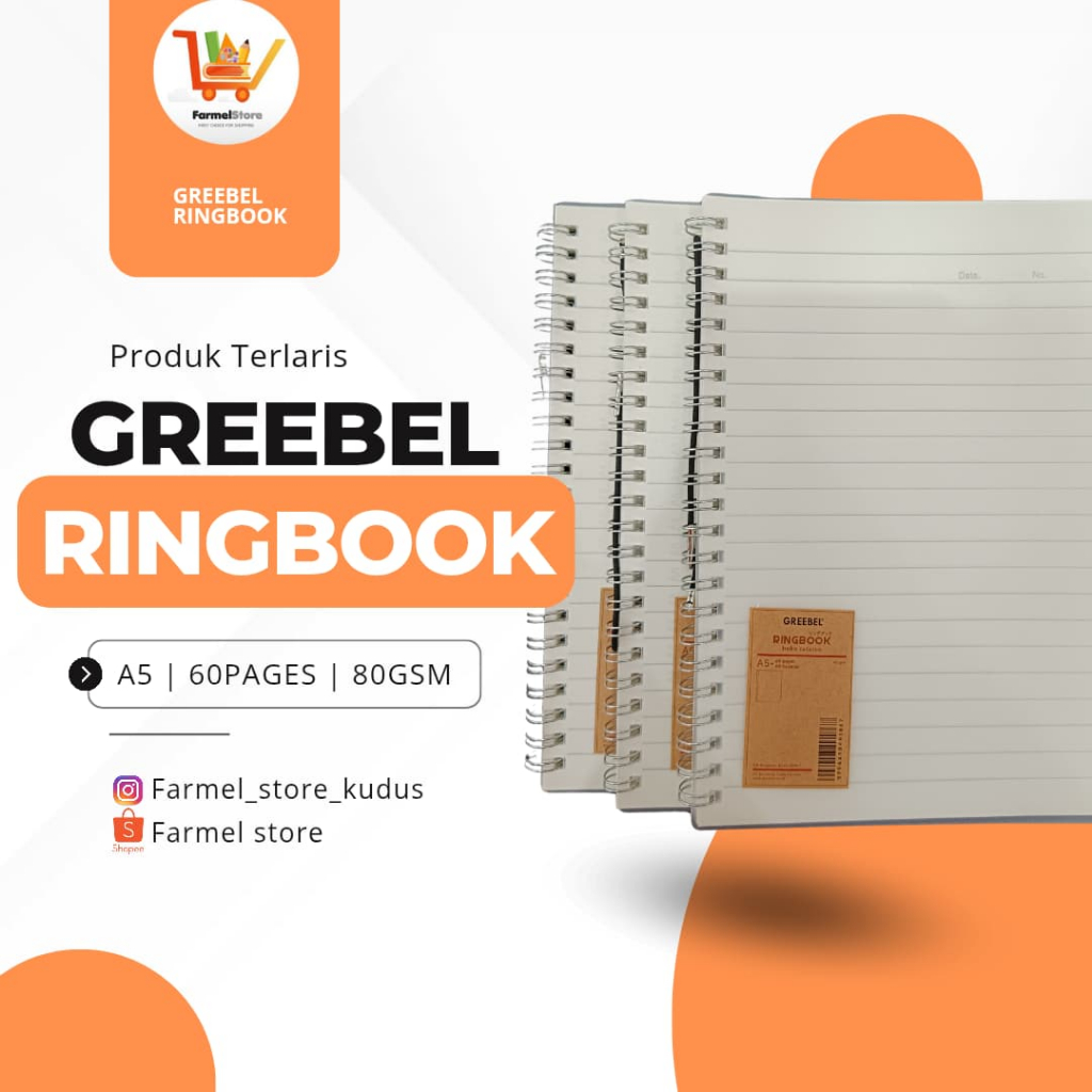 

GREEBEL RINGBOOK 60pages 80gsm (B5, A5,A6)