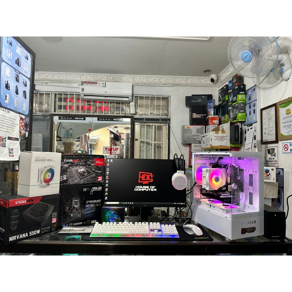 TIDAK MENERIMA COD RAKITAN PC GAMING FULLSET i5 7600/I5 10400F SSD 256GB RAM 32GB RGB VGA RX 580 8GB