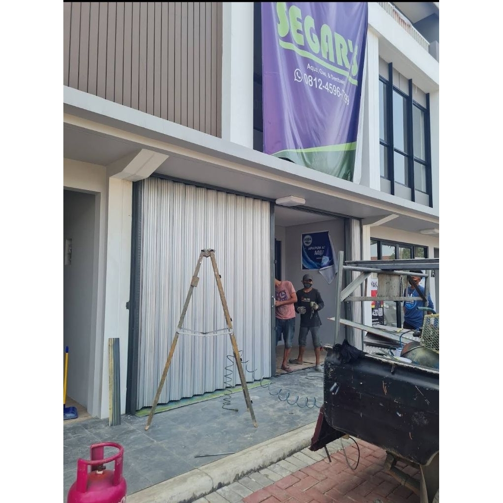 rolling door gulung, folding gate sliding door, pintu ruko, pintu warung, rolling gate.