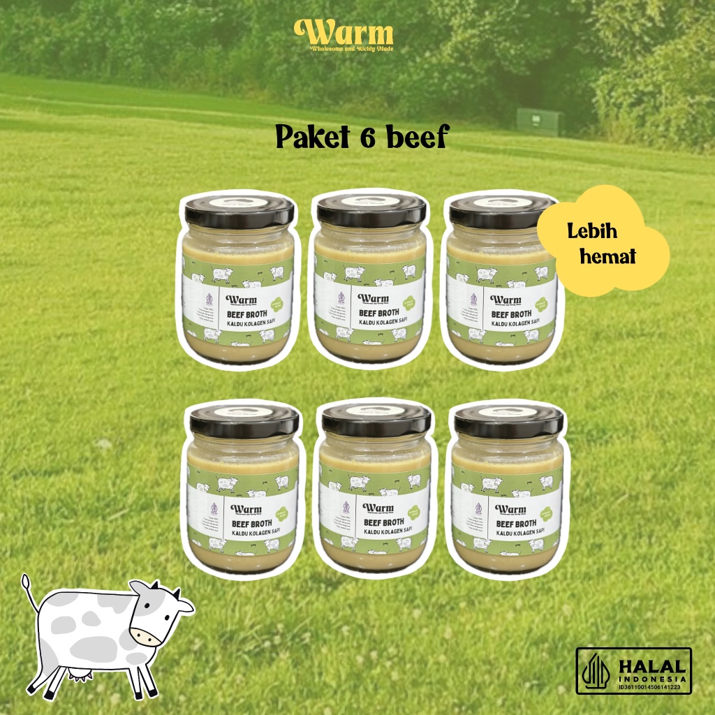 

Warm - Beef Broth - Kaldu Kolagen Sapi - PACKAGE 6 jar
