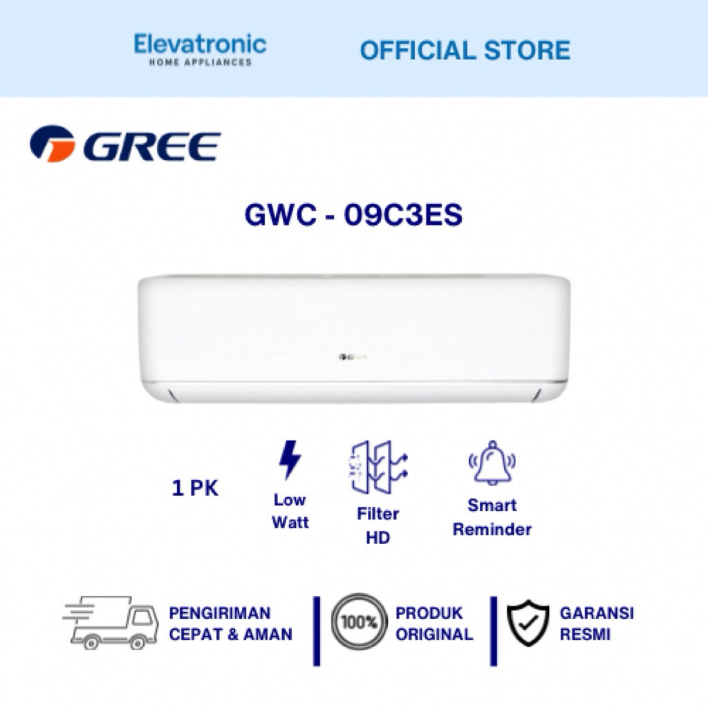 AC GREE 1 PK LOW WATT NON INVERTER GWC-09C3ES GREE AC 1PK