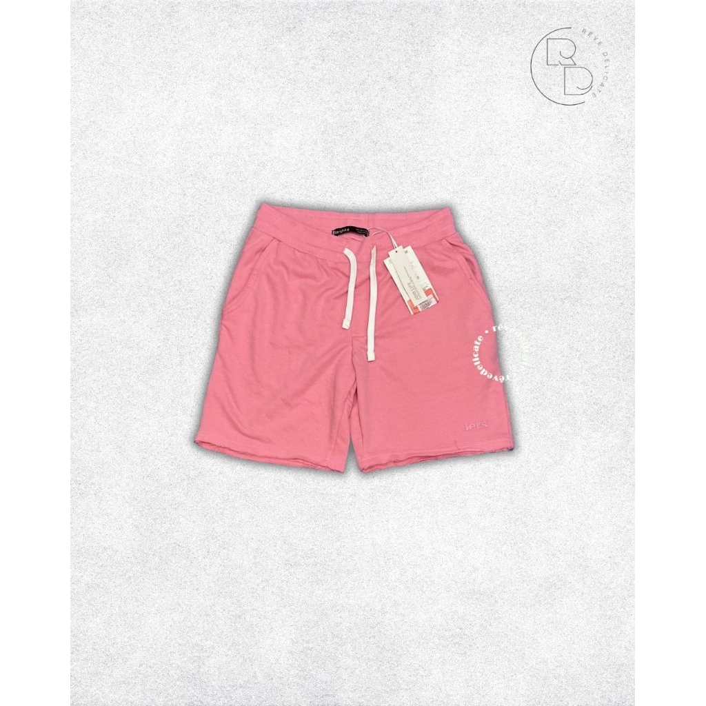 [SPECIAL SALE] Bershka Celana Pendek Pria/Wanita Unisex Warna Pink -  | Sweat Shorts Casual