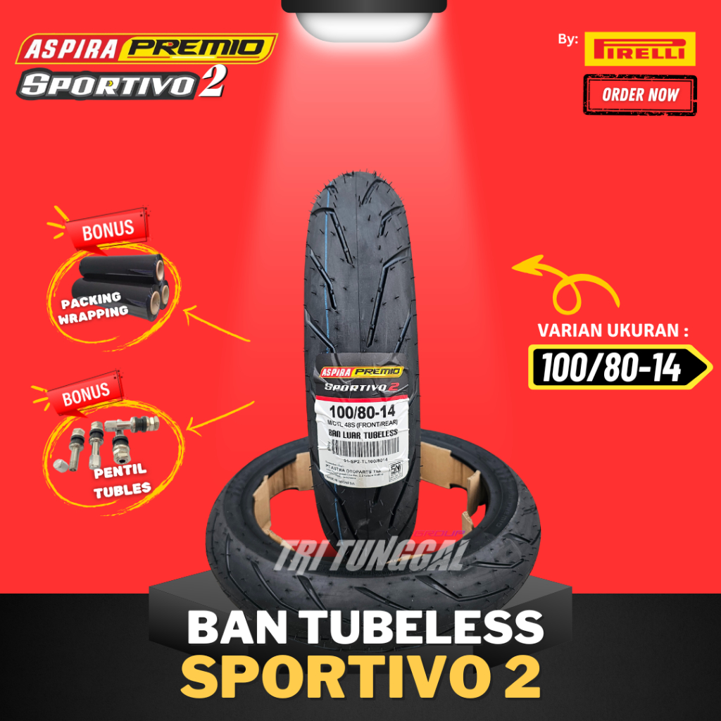 [READY COD] BAN ASPIRA PREMIO SPORTIVO 2 TUBELESS MEDIUM SOFT COMPOUND RING 14 / BAN MOTOR RING 14 M
