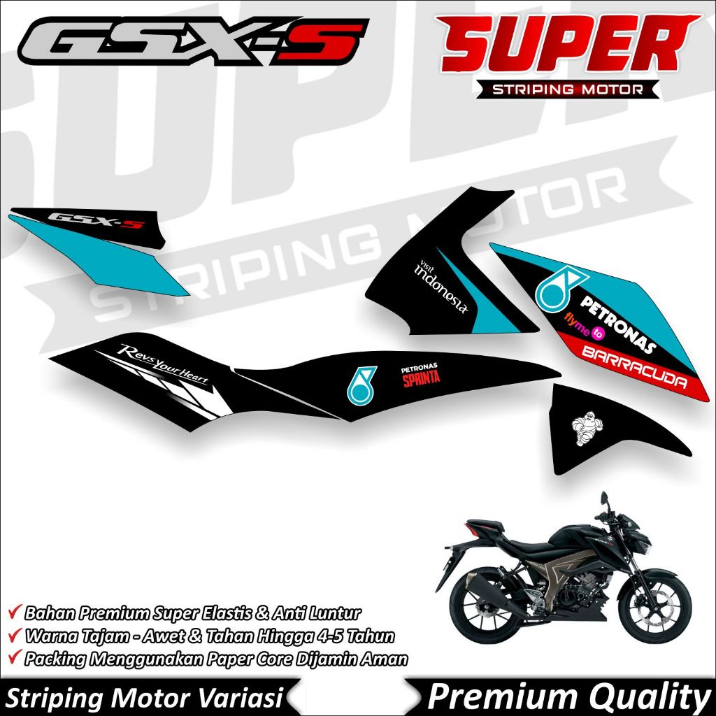 Stiker GSX S150 Anti Luntur keren Striping GSX Striping Suzuki GSX S150 Petronas