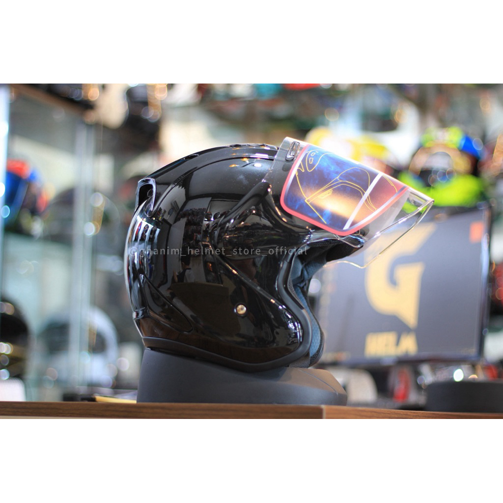 TSR RAM 4 GLASS BLACK HELM HALF FACE