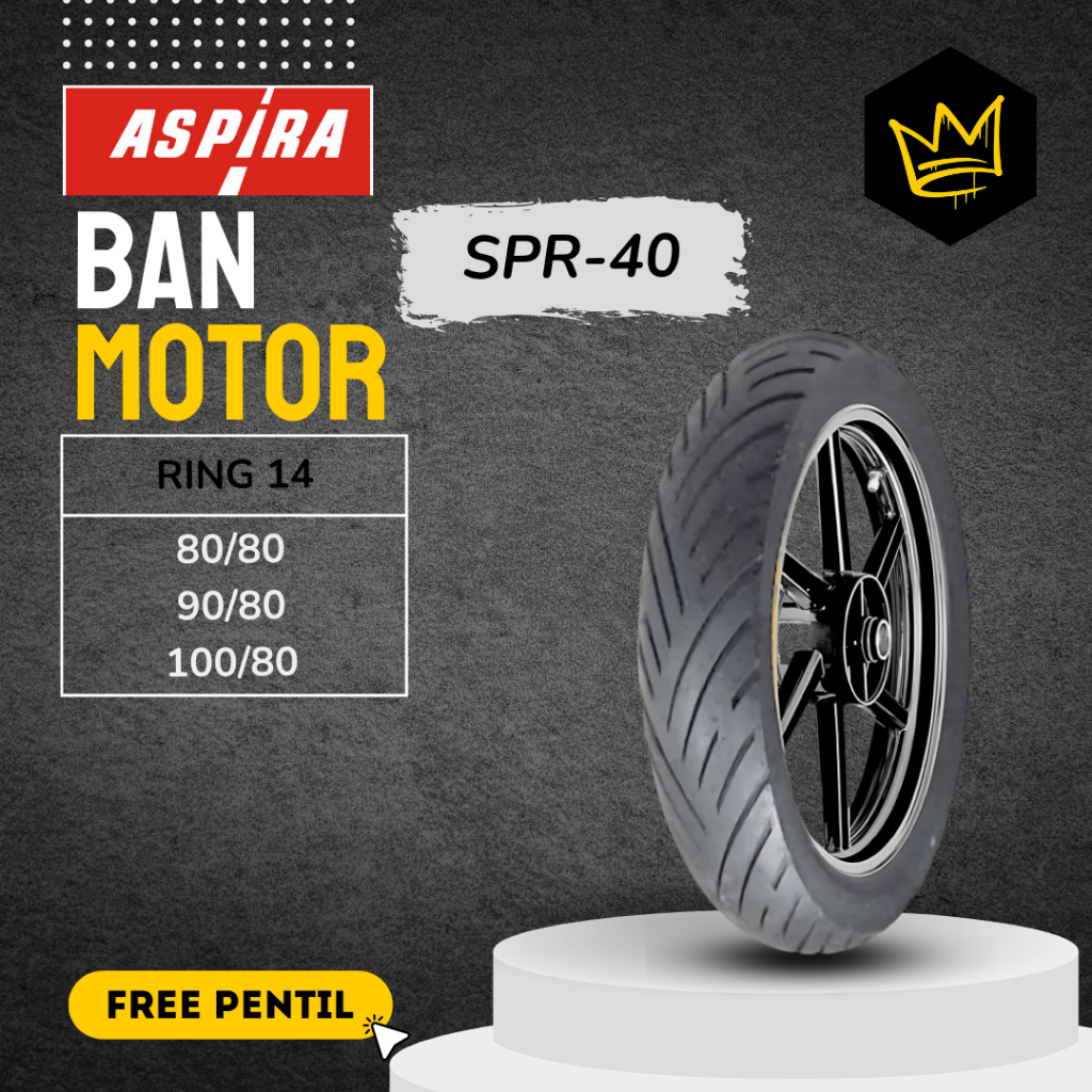 { Gratis Pentil } Ban Motor Aspira Maxio SPR-40 Ring 14 Tubeless Pilih Varian 80/80-14 | 90/80-14 | 