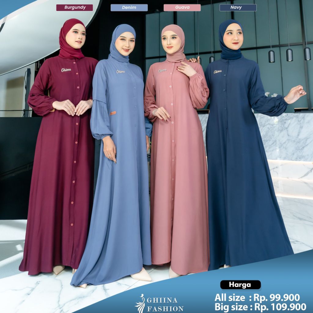Gamis Malia Bahan Rayon Premium By Ghina Fashion COD
