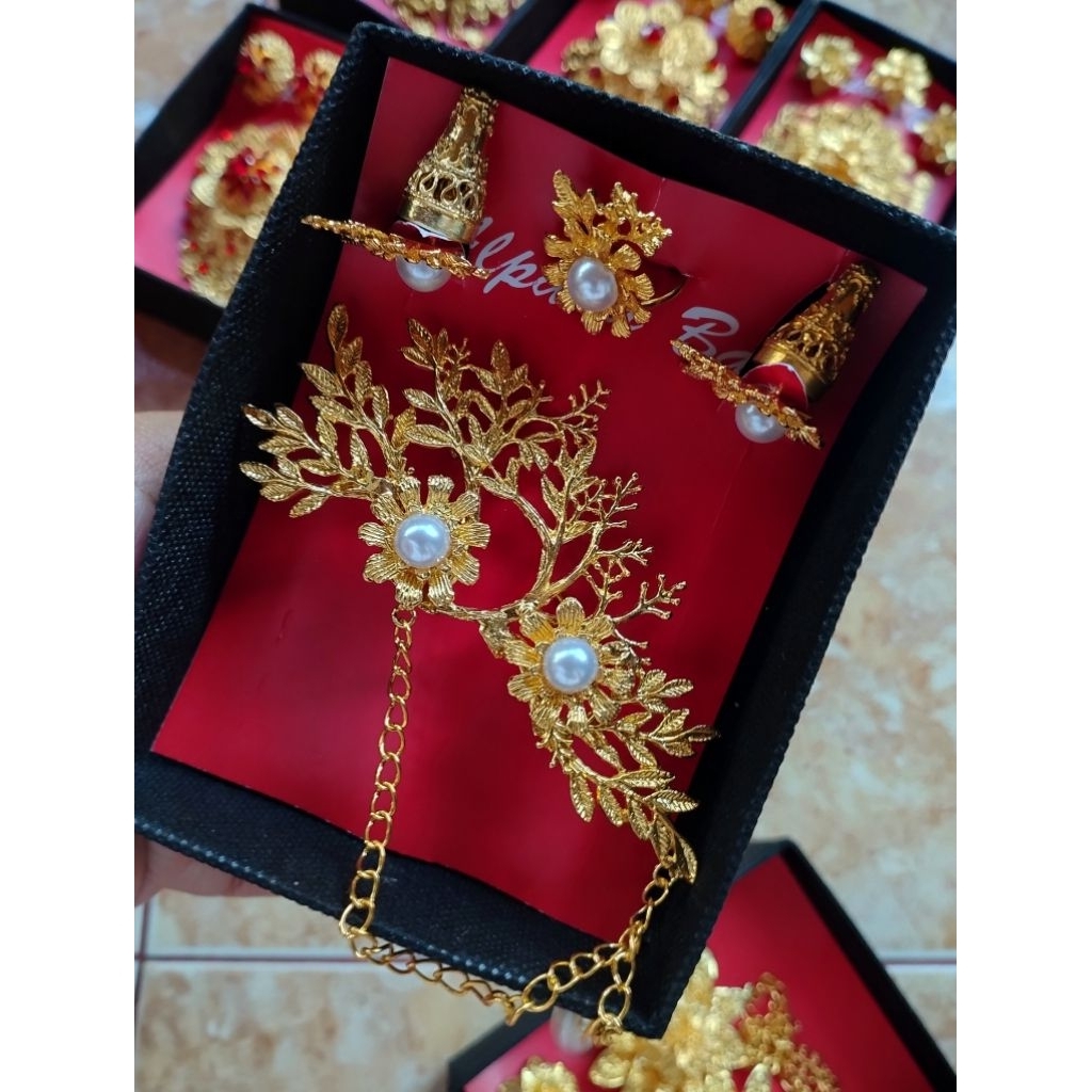 bros alpaka bali lapis emas / bros alpaka model akar