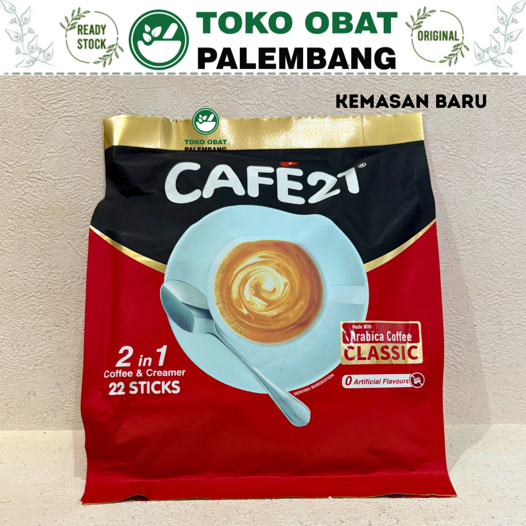 

CAFE21 2 IN 1 COFFEE CREAMER ARABICA INSTANT COFFEEMIX 22 STICKS GOLD ROAST KOPI CAFE 21 GOLDROAST KOPI SACHET