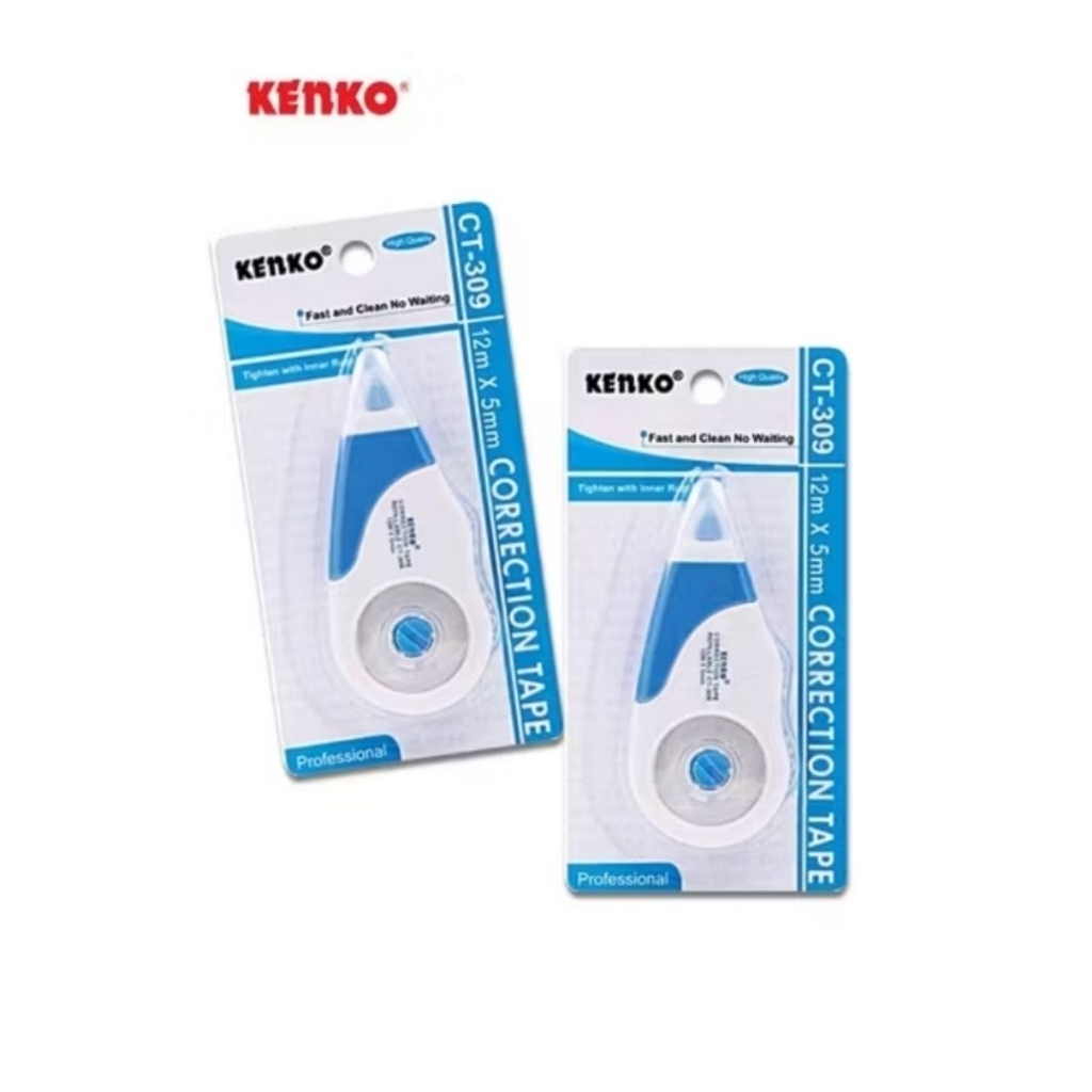 

(1 pcs ) Correction Tape , tipe X Oles Kenko CT-309 Warna Biru Lebar 55 mm dengan panjang 12 Meter