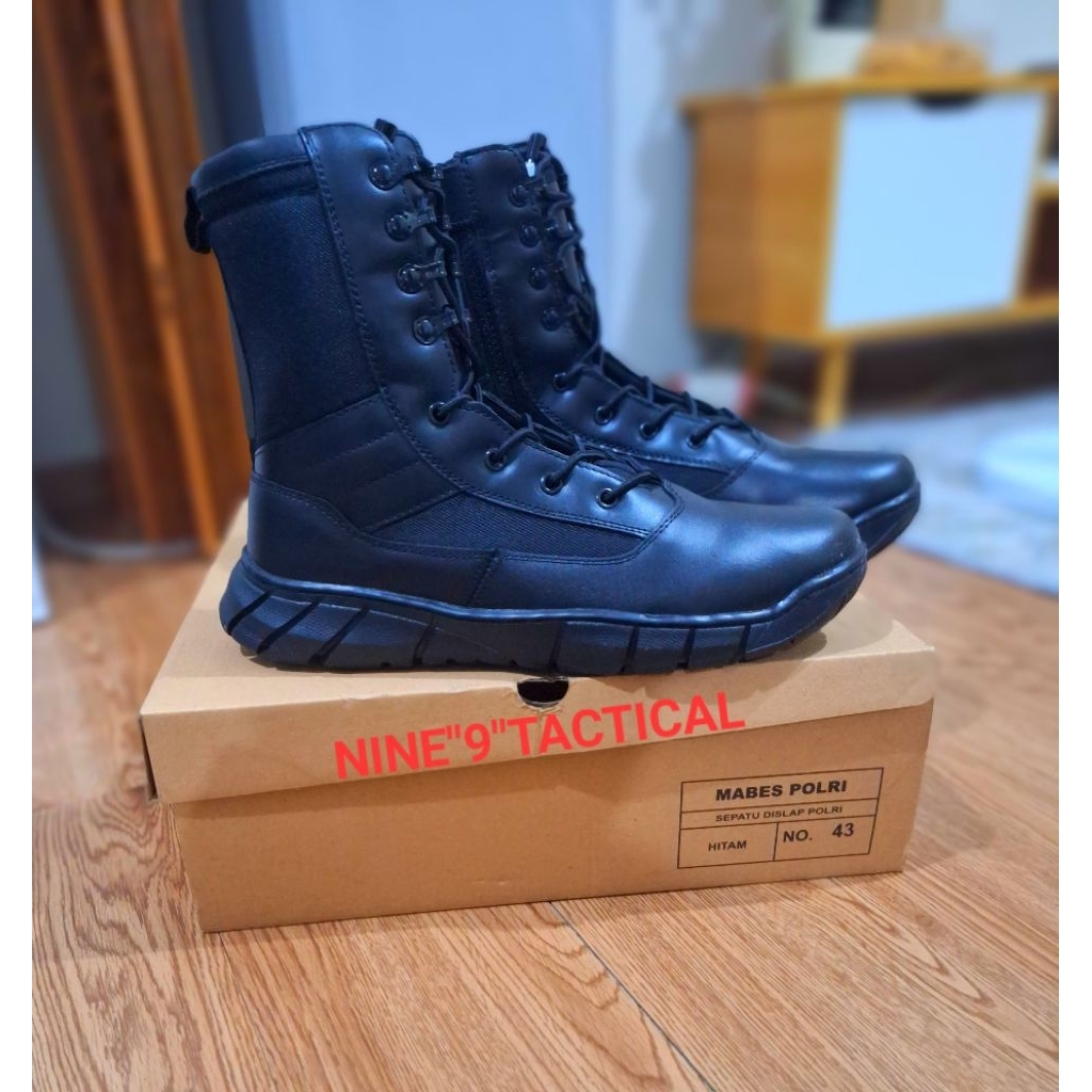 Sepatu PDL Resleting Ori Kulit Jatah Polri