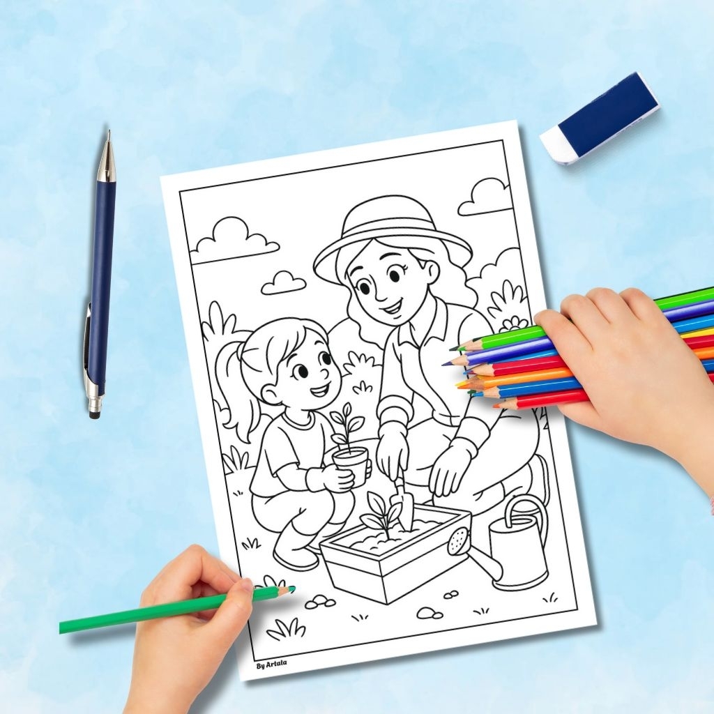 

Lembar Kertas Mewarnai Anak/Kertas Gambar Tema Aktivitas Bermain Anak