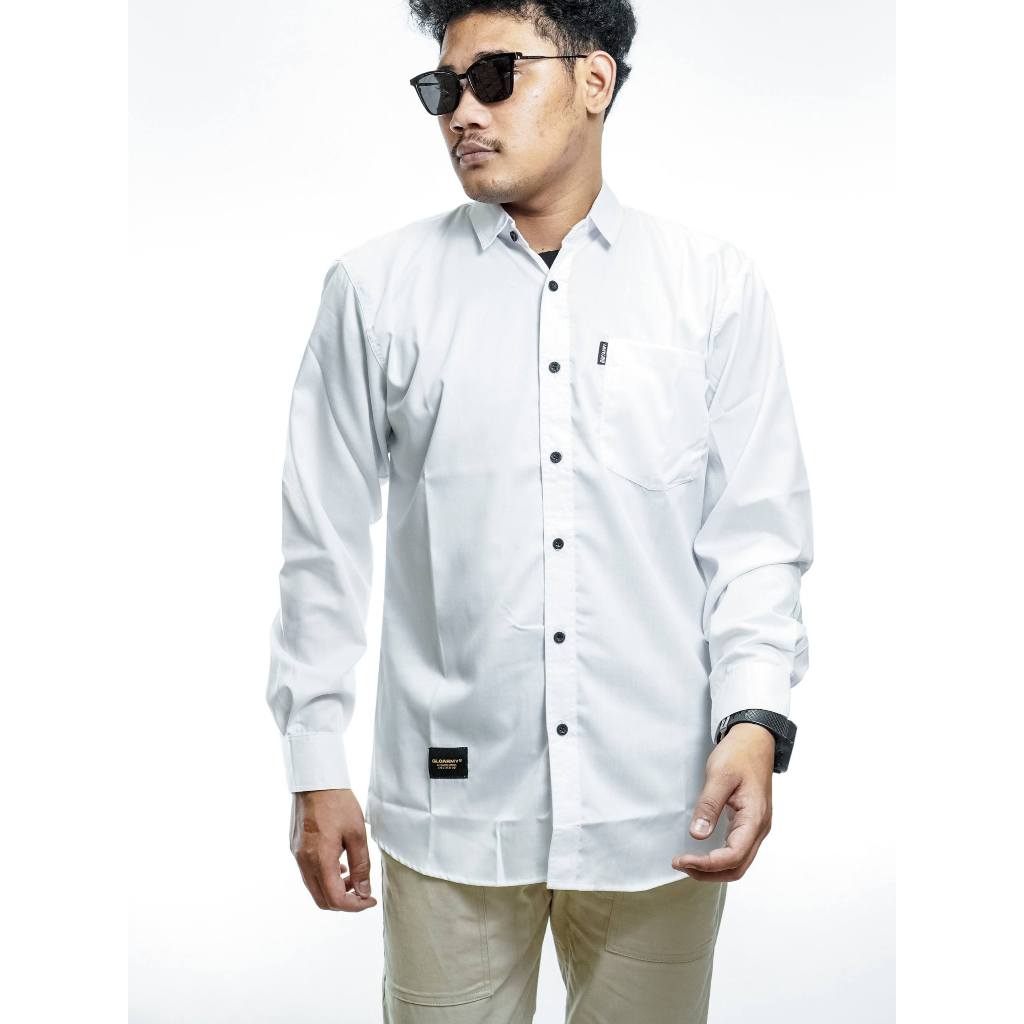 Kemeja Lengan Panjang Pria - Gloarmy - White