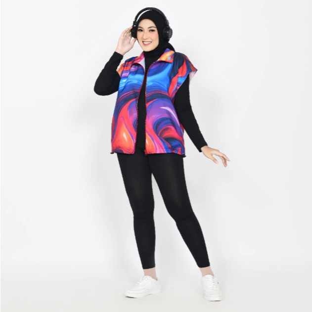 Rompi Sepeda Aurora Printing Jersey Drifit Unisex Vest Olahraga [ Bisa Custom Size Atau Design ] Sep