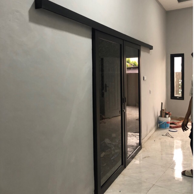 pintu sleding double aluminium