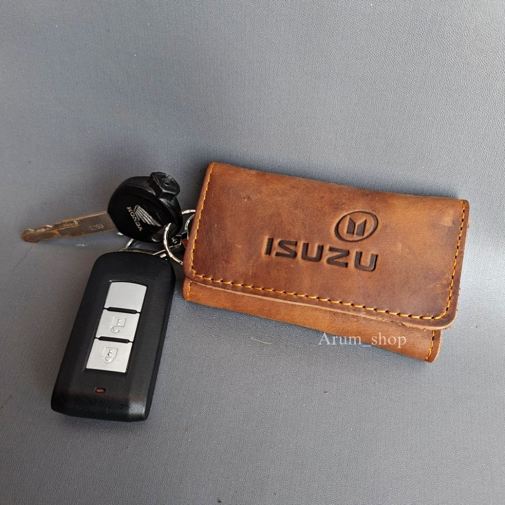 Flash Salle Gantungan Kunci Mobil Isuzu Dompet Kulit Asli Stnk Sim Terlaris