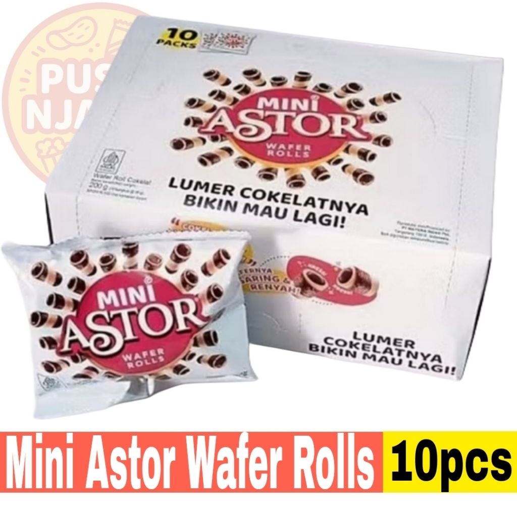 

Mini Astor Wafer Rolls Display Box isi 10 pack @15.5gr