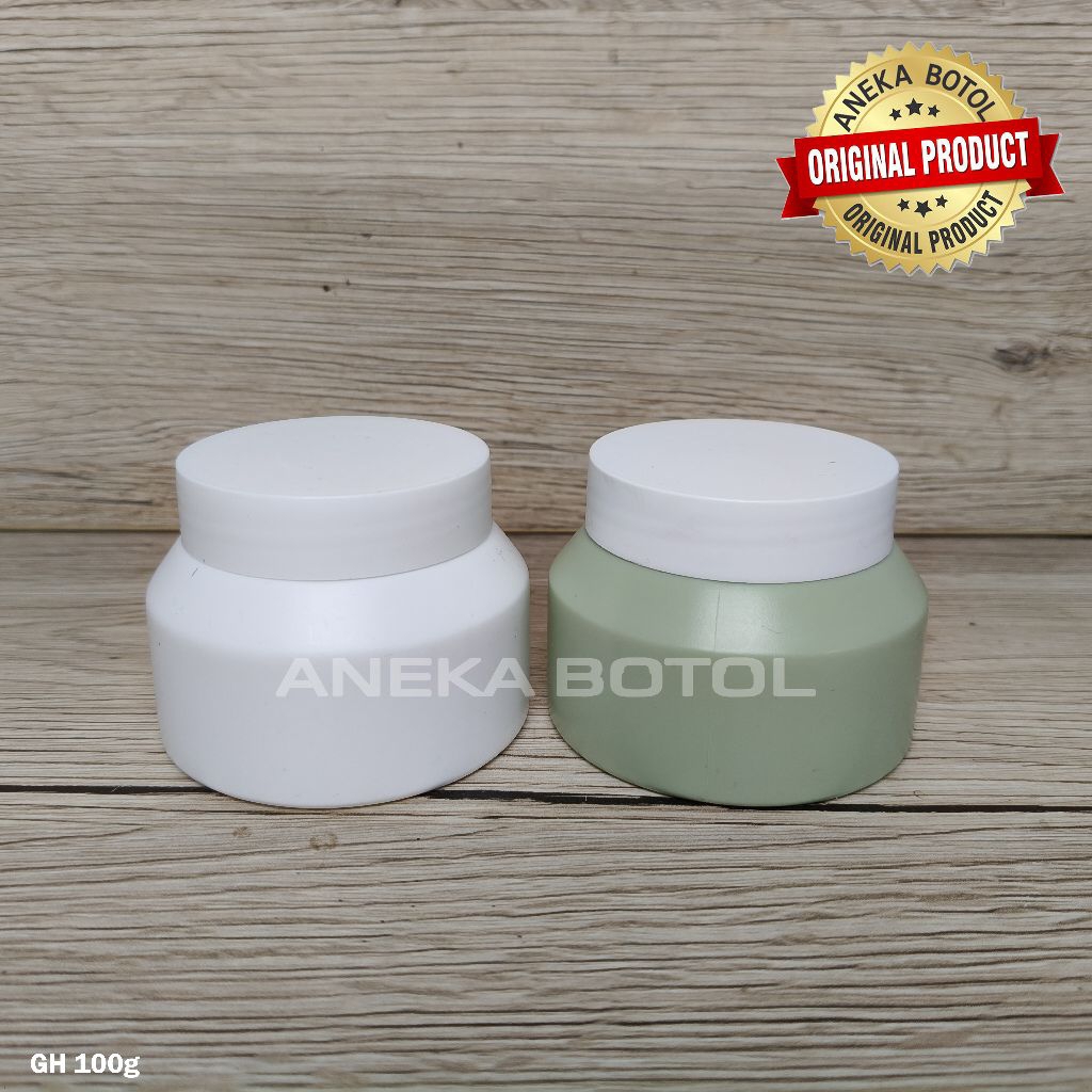 POT LULUR GH 100 GRAM PUTIH HIJAU / POT CREAM SKIN CARE PELEMBAB MOUSTURIZE SERUM KOSONG MURAH