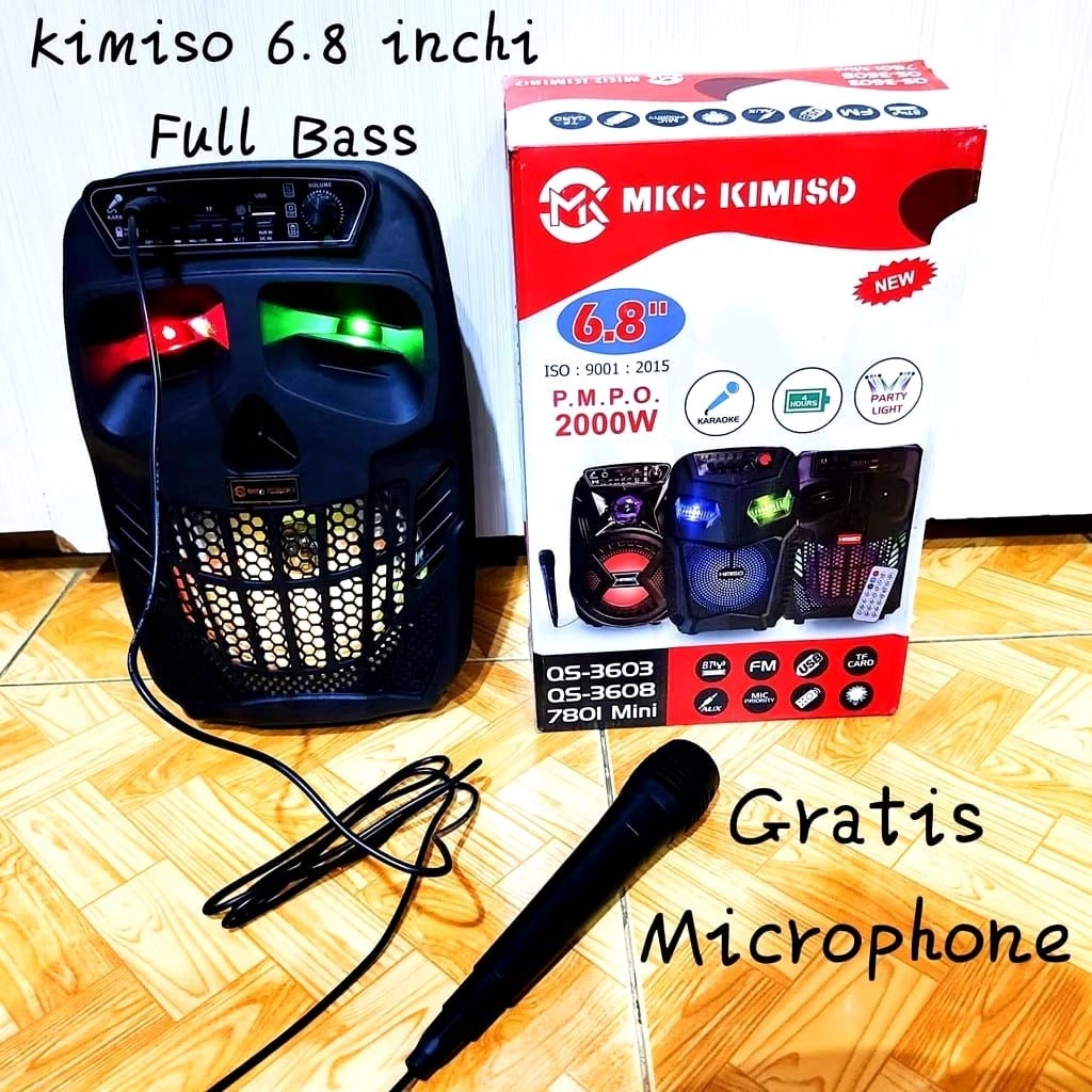 SPEAKER MKC QS7801 speaker karaoke QS-7801 speaker bluetooth + mic karaoke