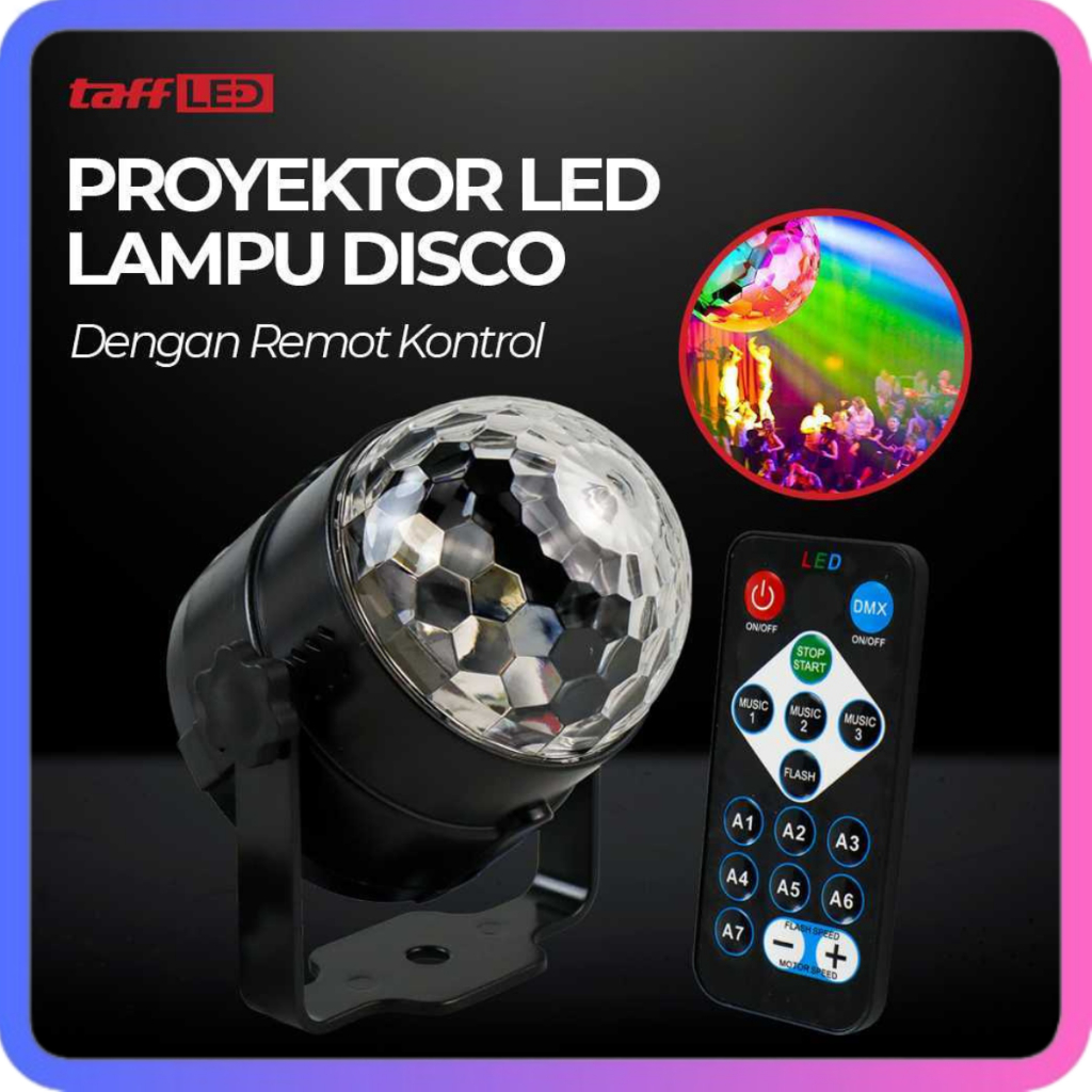 LAMPU DISCO HIAS LED RGB KAMAR PUTER BENTUK PANGGUNG PROYEKTOR DENGAN REMOT CONTROL