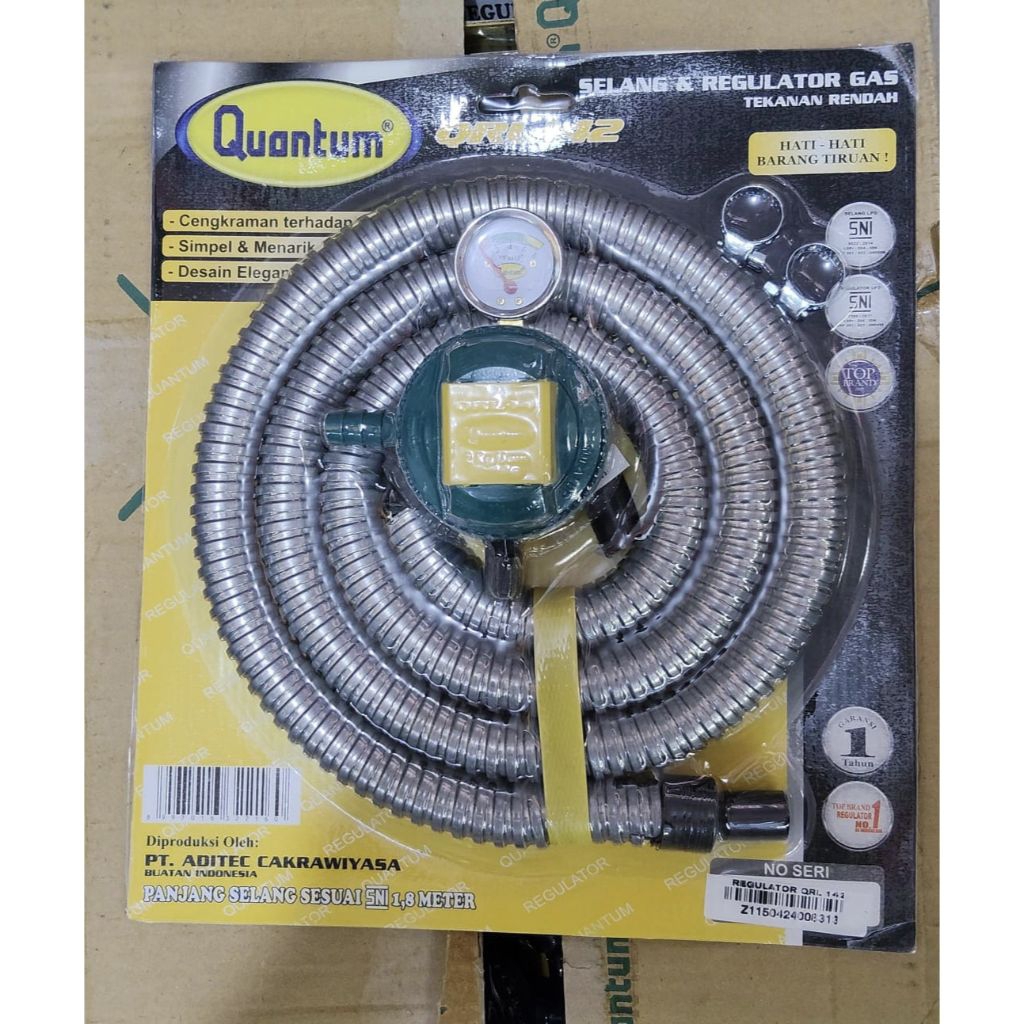 quantum regulator dan selang kompor gas original