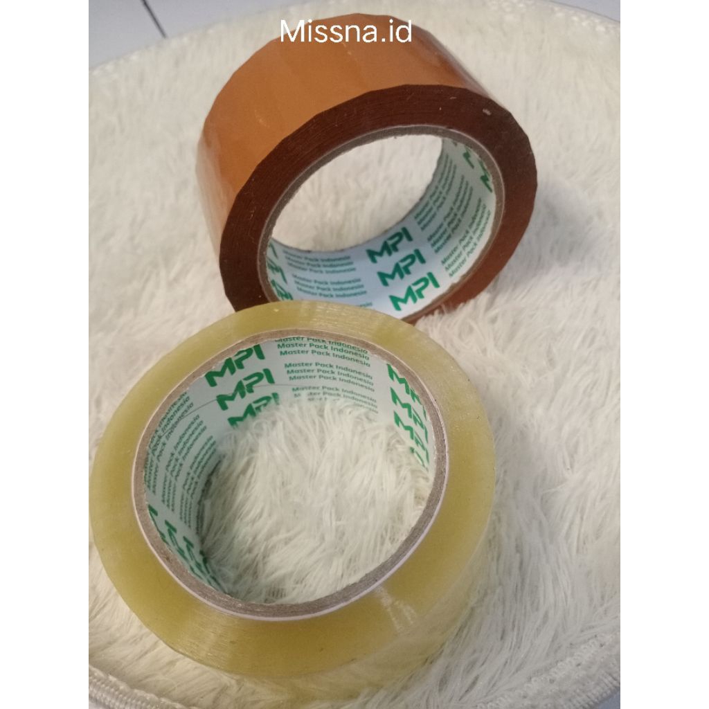

Lakban BESAR bening dan coklat Merek MPI 45 mm x 100 yard untuk Packing