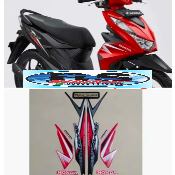 striping original Honda beat cbs merah hitam tahun 2020