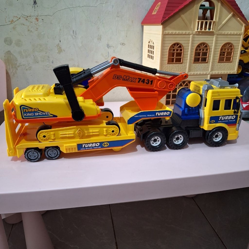 Preloved Original Daesung Truck Trailer & Excavator Mainan Mobil Anak not Bruder Dickie ToysRus
