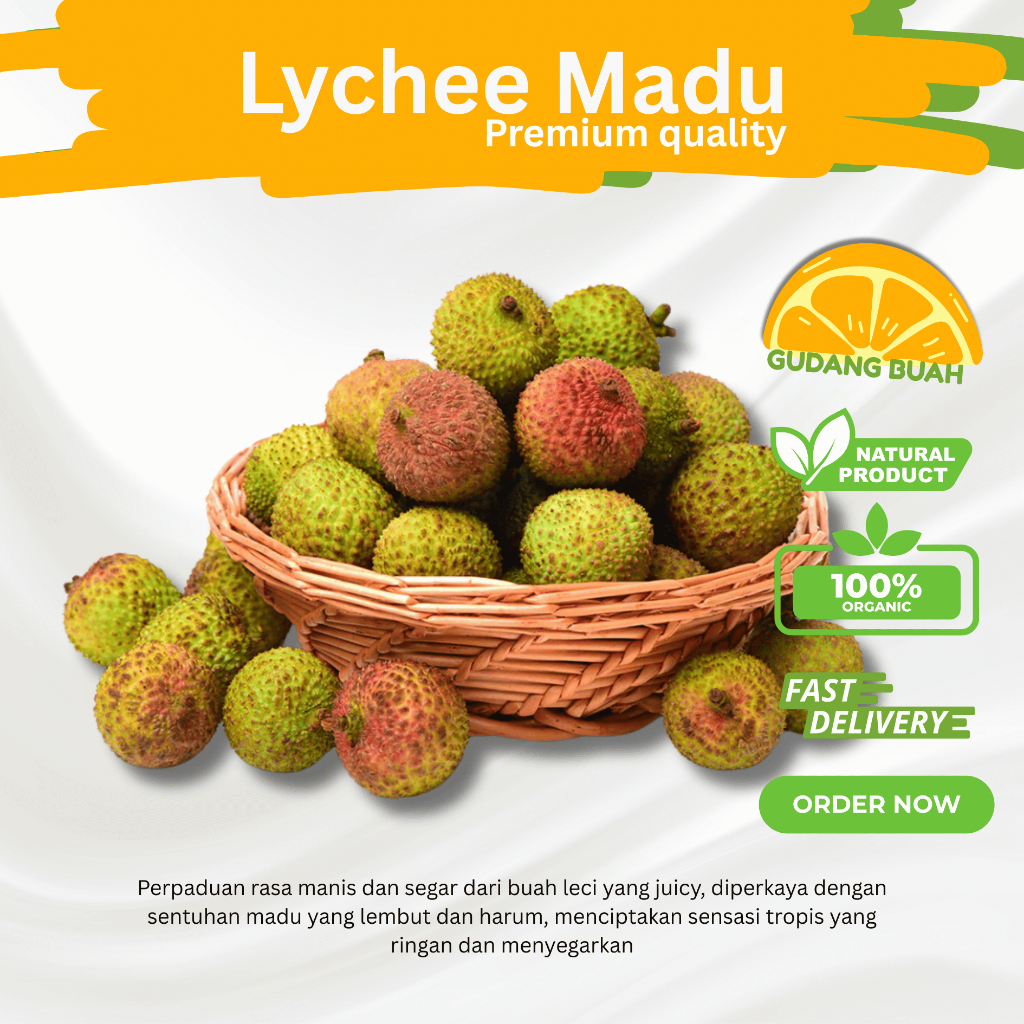 

Promo Termurah Leci Madu/ Lychee Honey Import 1 Kg Pack