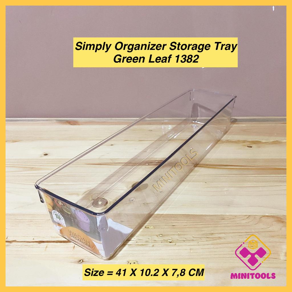 Kotak Penyimpanan Kulkas / Wadah Serbaguna Acrilic / Green Leaf 1382