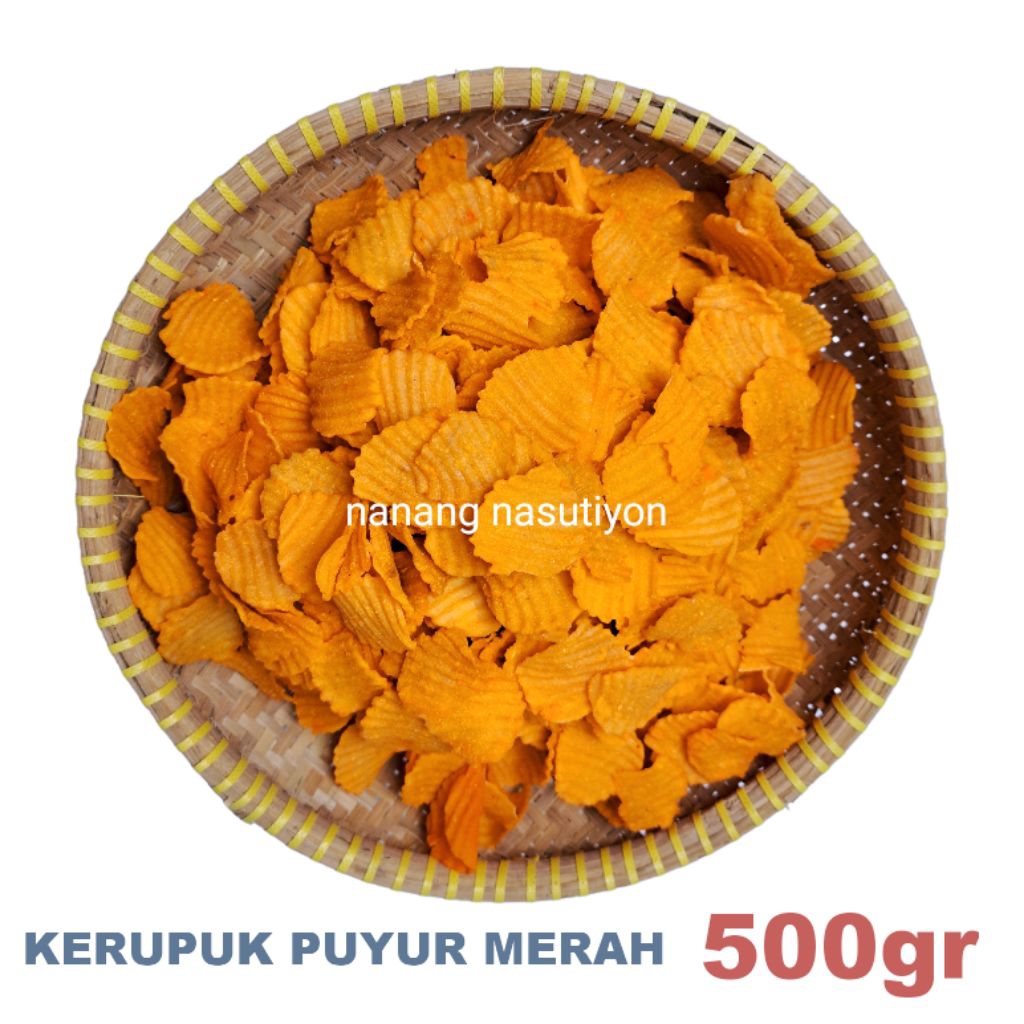 

KERUPUK SINGKONG PUYUR MERAH MENTAH MEKAR RENYAH 500 GRAM