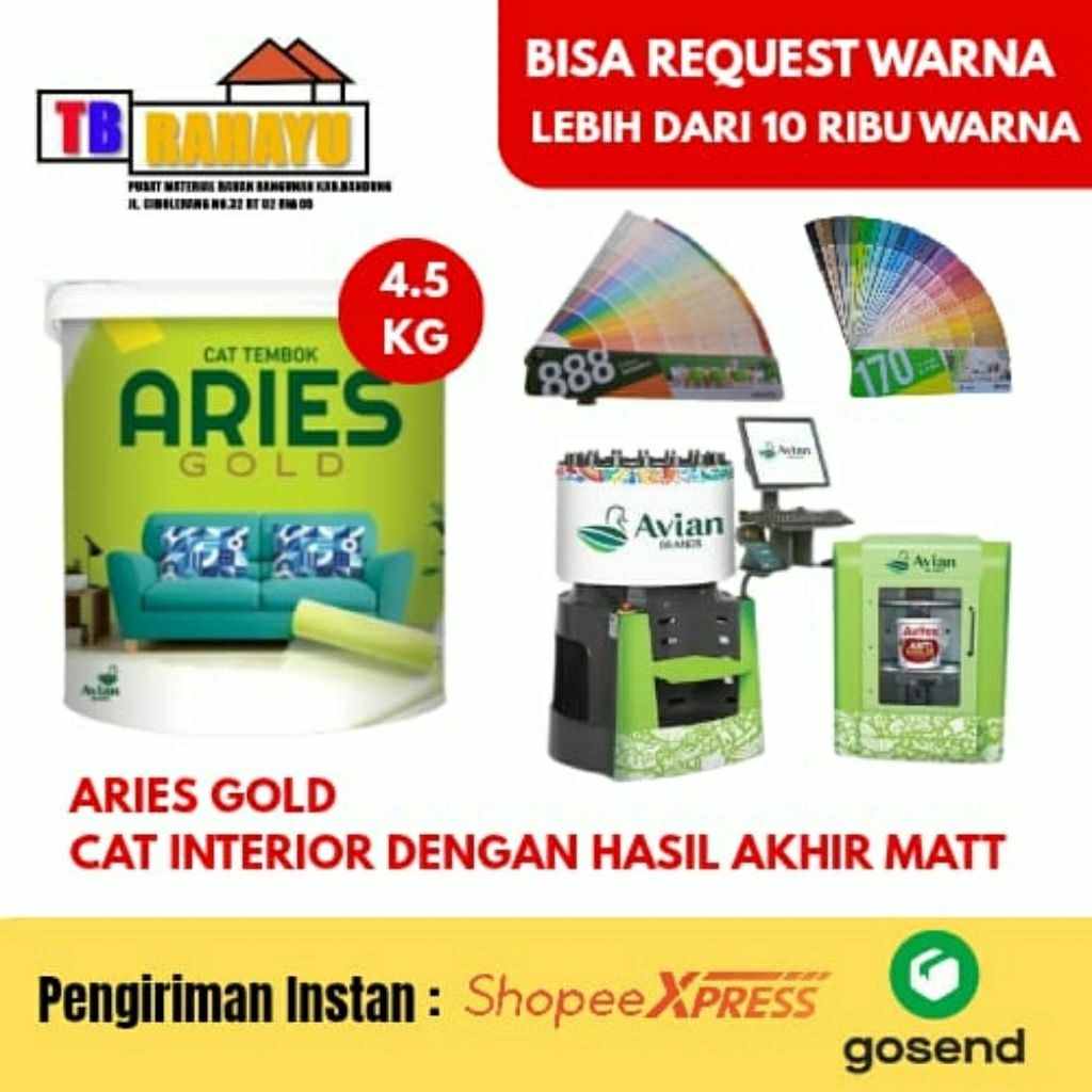 Cat Tembok Aries Gold Tinting - 4,5 KG, Aries Gold Tinting Cat Tembok - 4,5 KG
