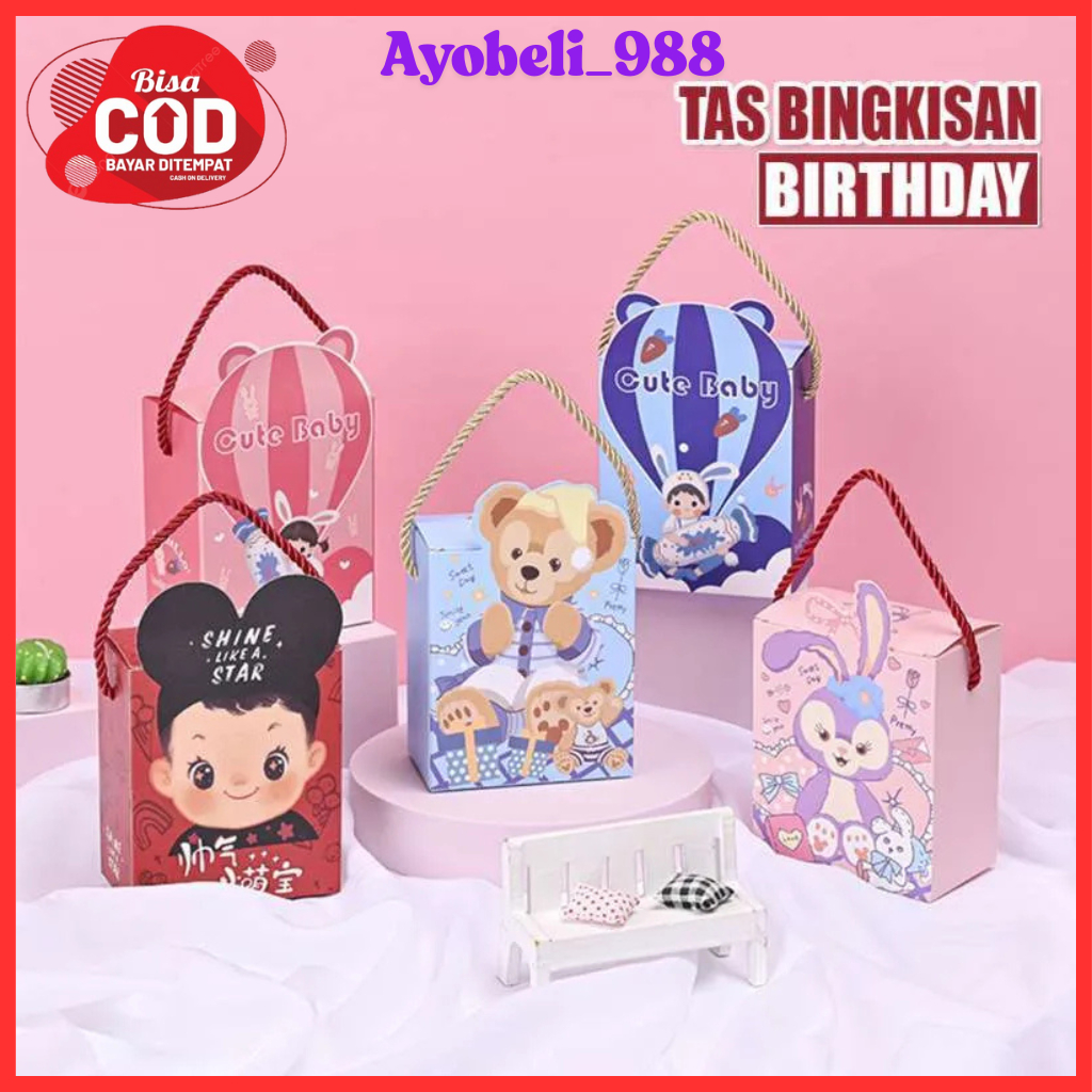

【AYOBELI988】Paper Bag Ulang Tahun Anak / Goodie Bag Ulang Tahun / Tas Bingkisan Birthday / Goodie Bag Karakter Kartun Lucu