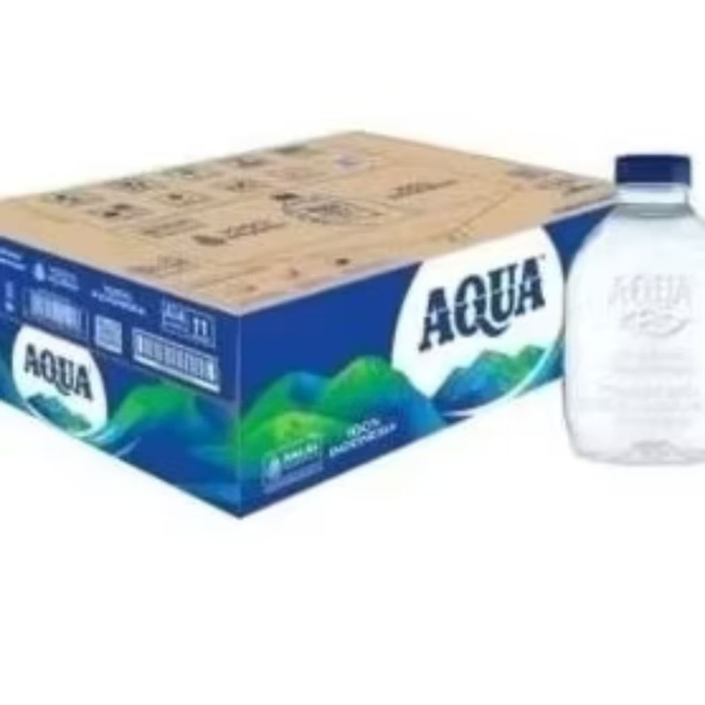 

Air Mineral Aqua Cube Botol Gemoy 220 ml 1 dus isi 24 Botol