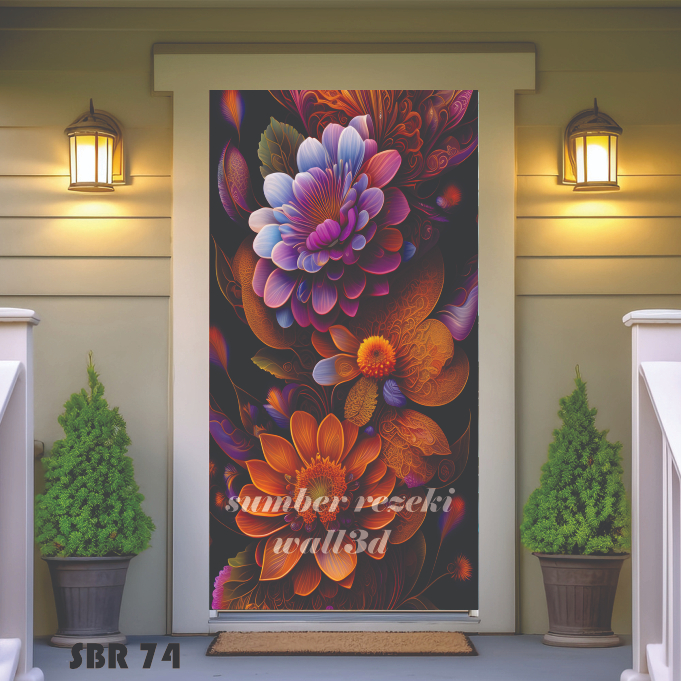 Wallpaper Stiker Dinding 3D Bunga Dominan Meninggi Terlaris / Dekorasi Stiker Dinding Motif Bunga 3D