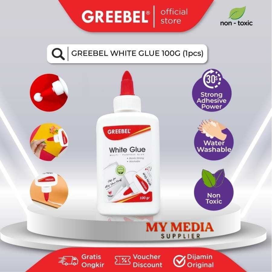 

GREEBEL WHITE GLUE 100 GR LEM PUTIH PEREKAT KERTAS TERLARIS GROSIR