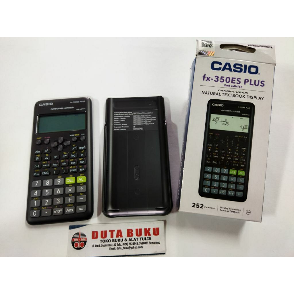 

Kalkulator Casio Calculator Scientific FX 350 ES PLUS - Kalkulator Casio Sekolah Kuliah FX-350ES PLUS Original