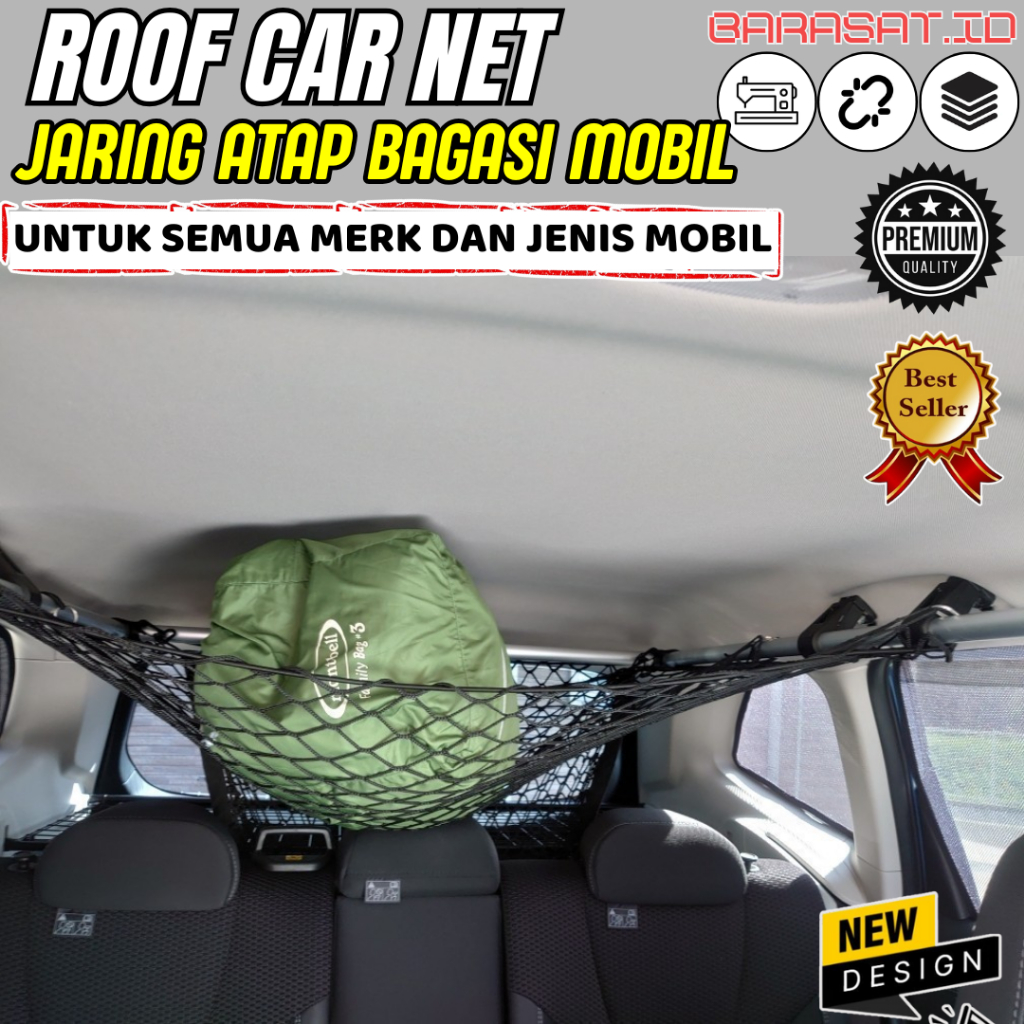 Sarung Cargo Net Portable Jala Bagasi Atap Dalam Mobil Roof Storage Tambahan Universal