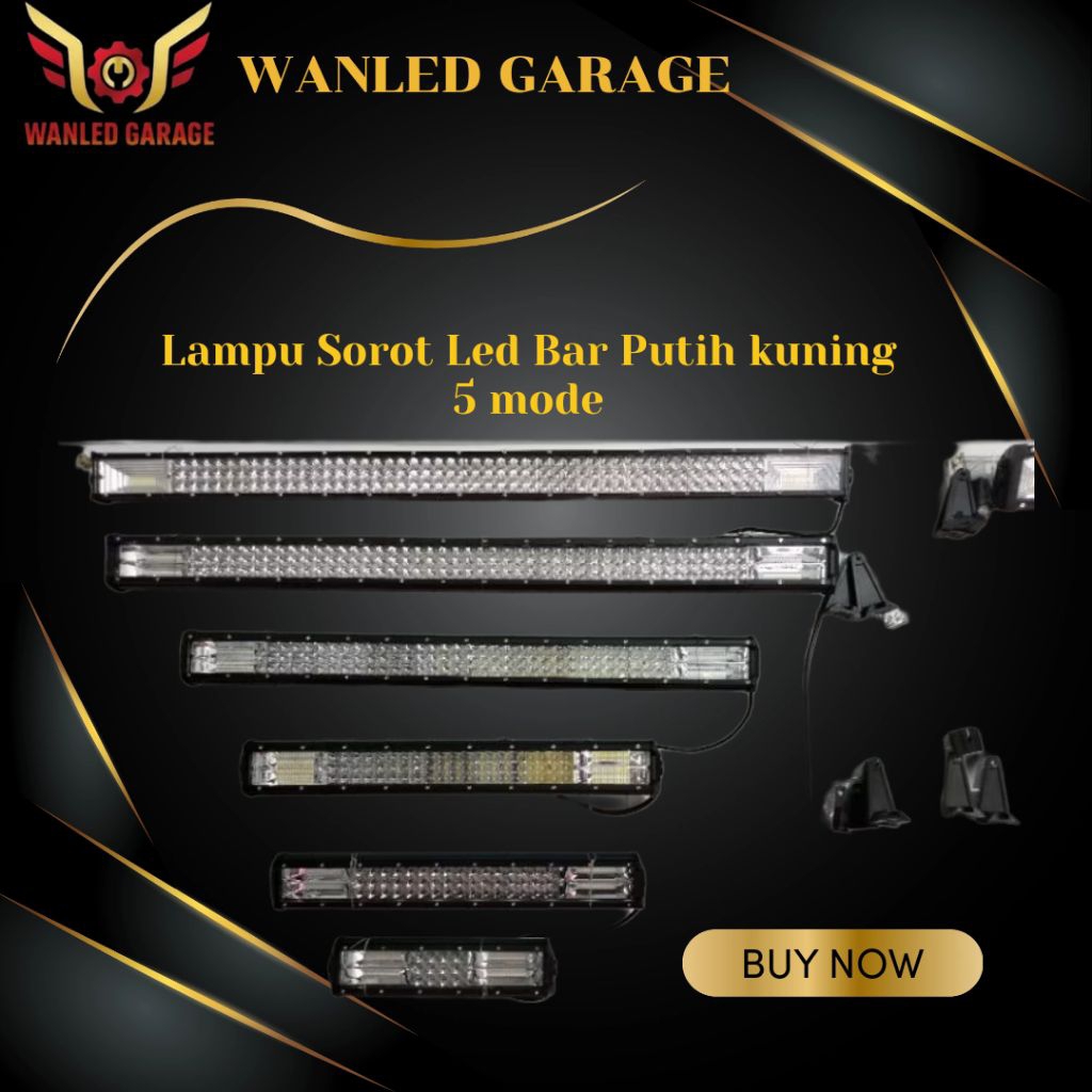 LEDBAR | LED BAR | LAMPU LED BAR | Lampu Sorot LED BAR | Lampu Sorot Led Bar Putih kuning 5 mode...