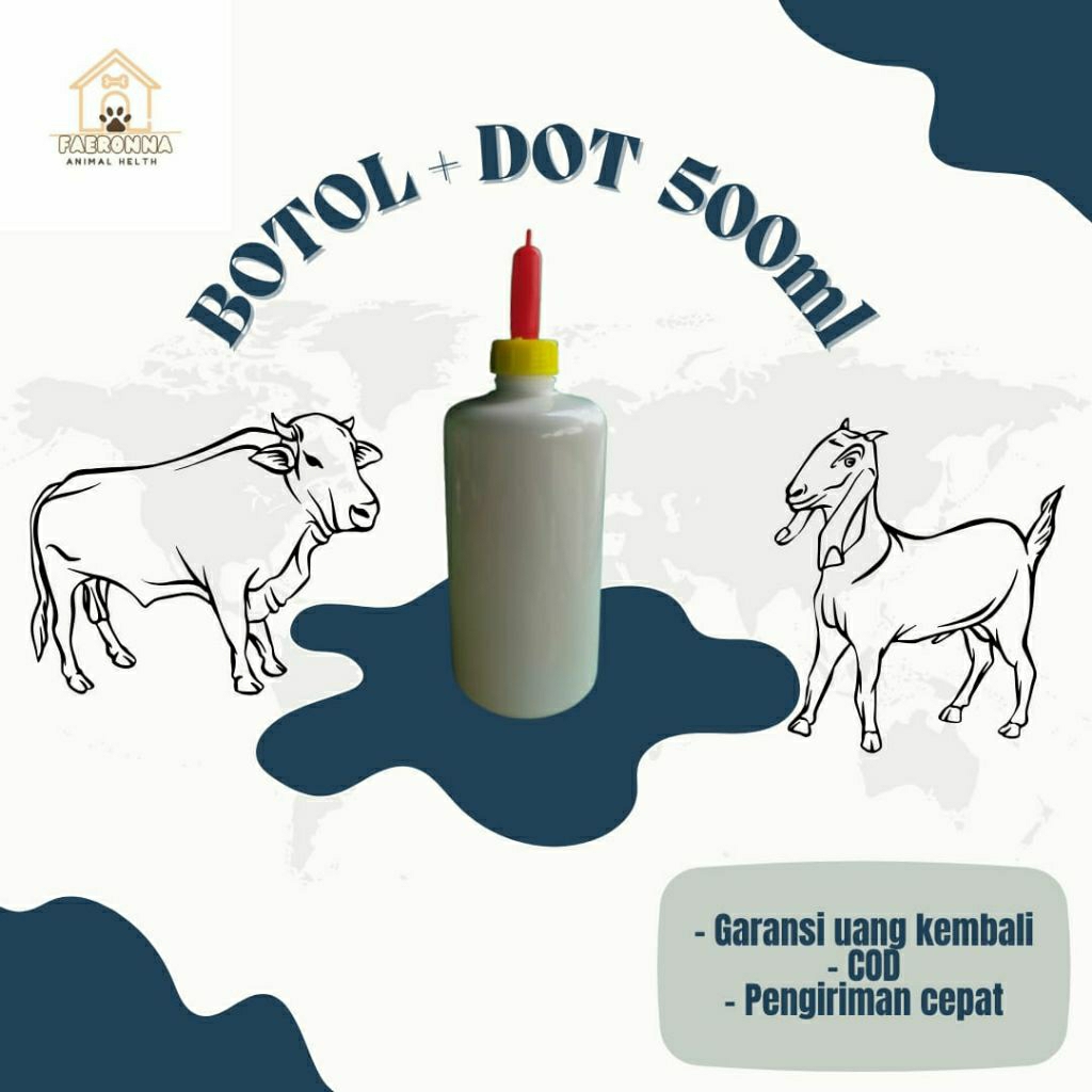 Botol+dot 500ml kambing/cempe/sapi HEWAN TERNAK