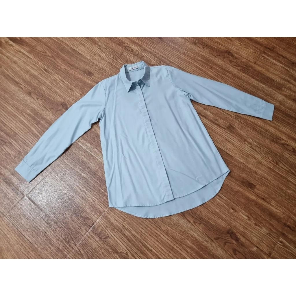 Kemeja geulis / blouse / atasan geulis.id daily warna babyblue