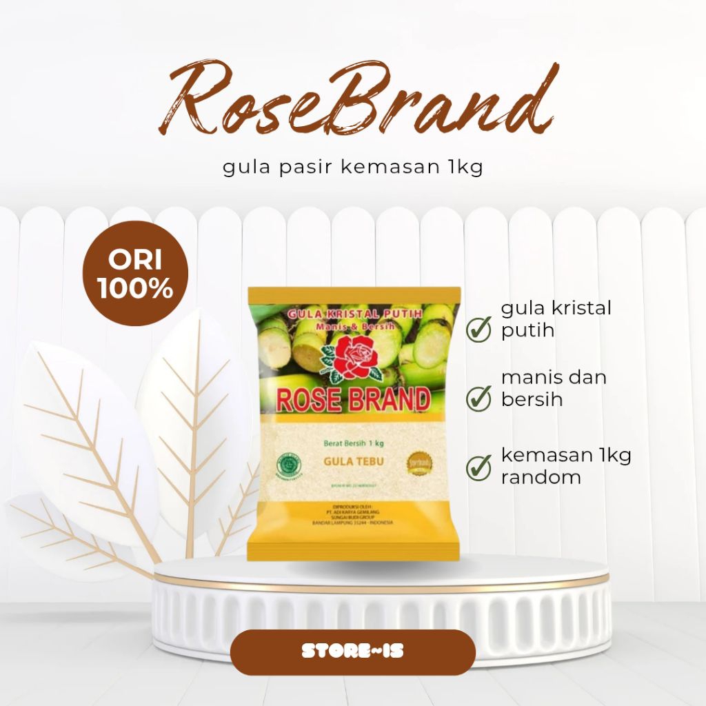 

Gula pasir RoseBrand kuning/hijau 1kg