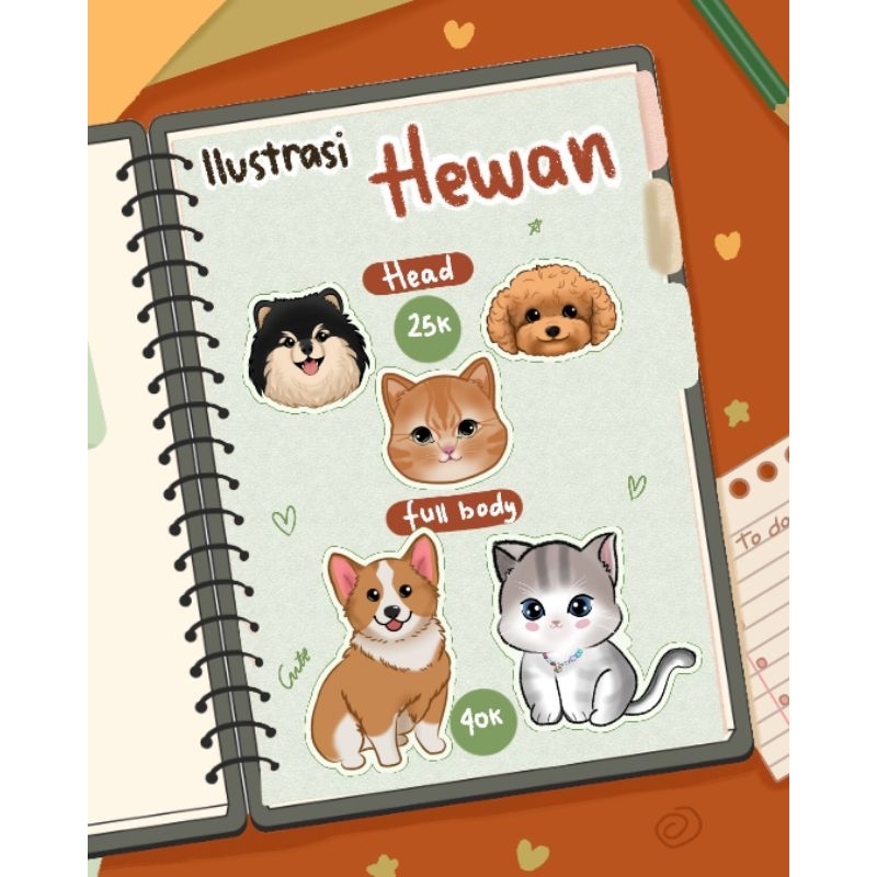 ilustrasi hewan / pet | jasa gambar hewan | ubah gambar hewan jadi kartun | gambar hewan jadi kartun