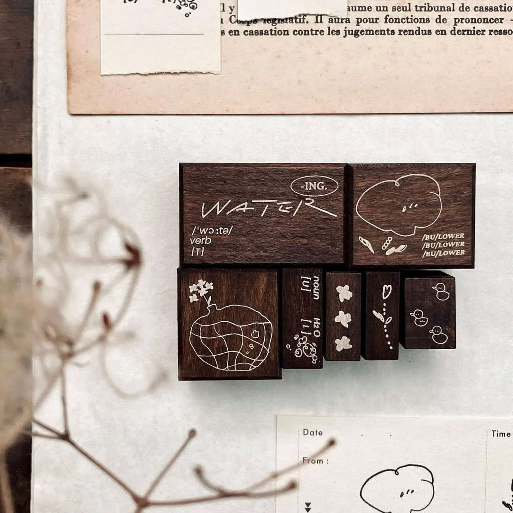 

Somesortof.fern Rubber Stamp - water water . a to z . little ones
